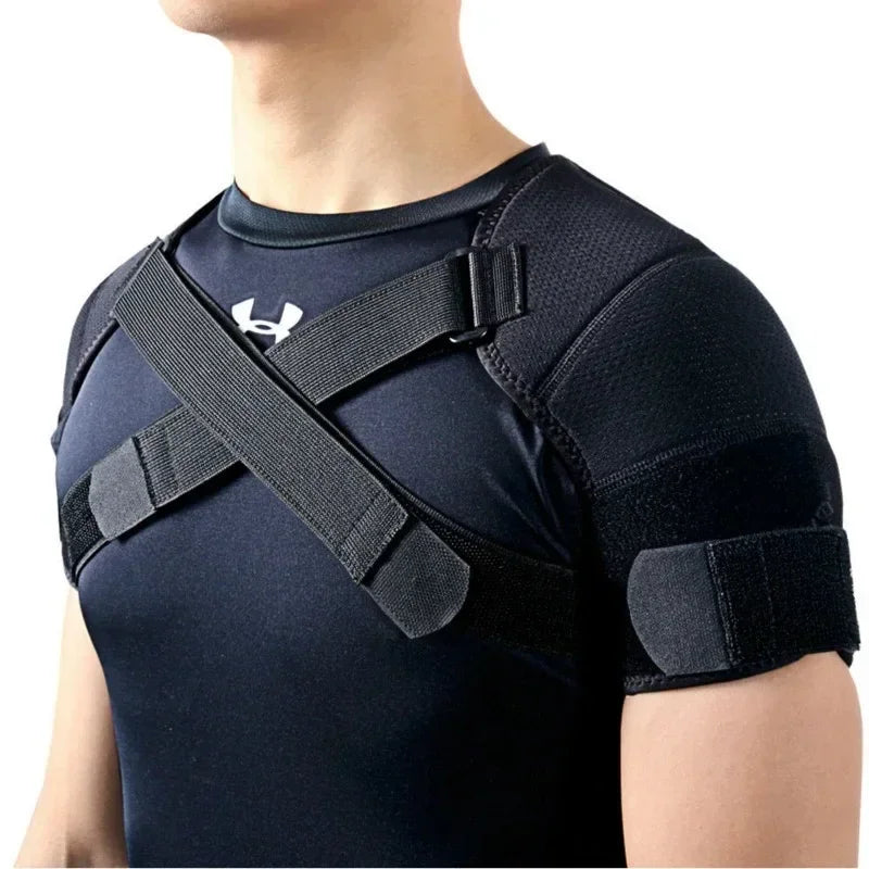 Double Shoulder Warm Compression Sleeve Wrap Recovery Office Home Knit Cashmere Guard for Rotator Cuff Shoulder Chronic Tendonit