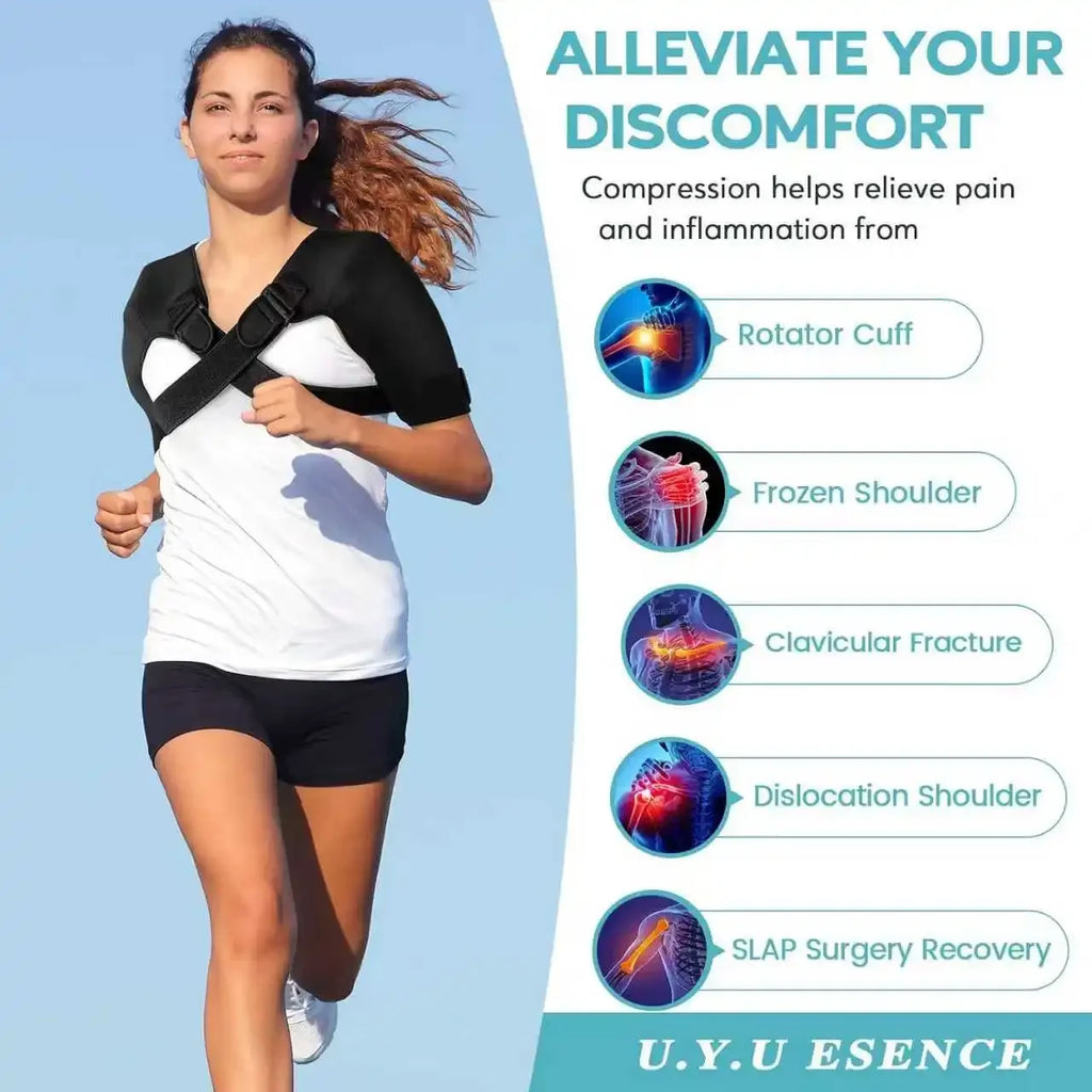 Double Shoulder Warm Compression Sleeve Wrap Recovery Office Home Knit Cashmere Guard for Rotator Cuff Shoulder Chronic Tendonit